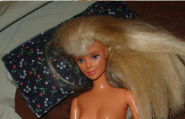 Barbie doll accessory realistic pillow flower print vintage cotton count... - $9.99