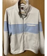 Pro Spirit Fleece Jacket Ladies XL Cream Blue Full Zip Jacket NEEDS ZIPP... - $5.69