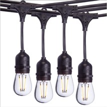48-Ft Vintage-Style Waterproof Outdoor Led String Lights  Hanging Edison Bulbs O - £37.95 GBP