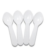 3&#39;&#39; White Plastic Taster Spoons - Choose 25/50/100/150/200 Count - £4.64 GBP+