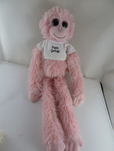 Aurora Hook & Loop Monkey Pink Soft 19" long Large eyes Palm Springs souvenir - $14.84