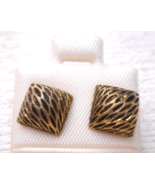 Vintage Bronze Black Gold Color Honeycomb Square Metal Fashion Earrings ... - £11.00 GBP
