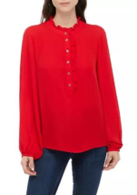 New Tommy Hilfiger Red Ruffle Neck Career Blouse Size M Size Xl $79 - £34.78 GBP+