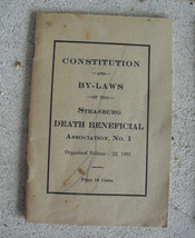 Vintage 1901 Booklet Constitution and By-Laws of the Starsburg Death Ben... - $16.83