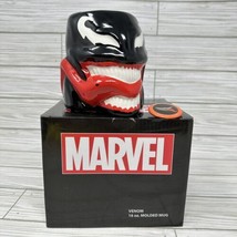 Marvel Venom Coffee Mug 3 D Molded Head 16 oz Ceramic Button Pin Loot Crate 2015 - £11.64 GBP
