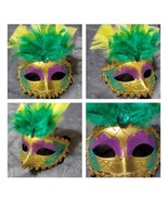 New Orleans Masquerade Ball Mask - Mardi Gras Venetian Mask Purple Green... - $12.16