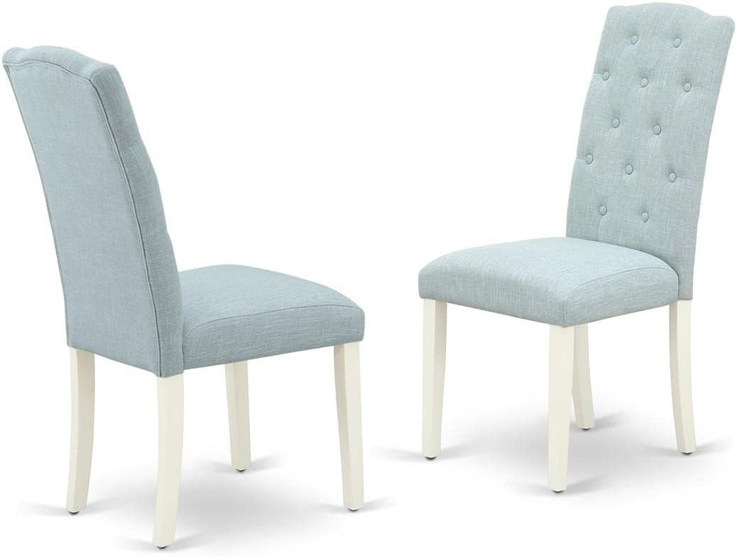 Primary image for Modern Upholstered Dining Chairs With Wooden Linen-White Finish Legs And Baby