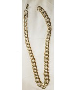VINTAGE SILVER COLORED BIG LINK CHAIN NECKLACE - £20.56 GBP