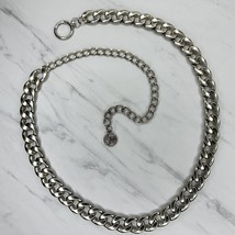 Steve Madden Chunky Silver Tone Metal Chain Link Belt OS One Size - £19.77 GBP