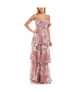 Crystal Doll Women&#39;s Juniors&#39; Chiffon Floral Tiered Gown (Mauve Multi, S... - $55.20 CAD