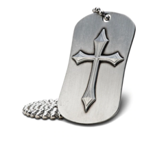 Cross Antique Finish Dog Tag Necklace with a free Prayer Card - £10.19 GBP