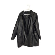 Preston &amp; York Women’s 1X Genuine Leather Overcoat – Black, Lined - $84.15