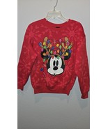 Disney Mickey Mouse Holiday Fleece Red Sweatshirt Christmas  NWOT SZ XS - €12,48 EUR