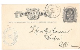 Sc UX5 Springfield IL Duplex Target Cancel 1876 JH Moore Pension Agent Handstamp - £4.01 GBP