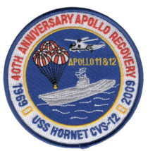 4&quot; Navy CVS-12 Uss Hornet 40TH Anniversary Apollo Embroidered Patch - £28.06 GBP