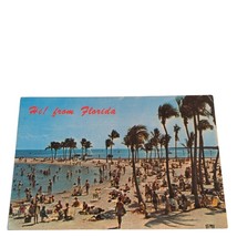 Postcard Hi! From Florida A Haven For Sun-Seekers Beach Scene Chrome Unp... - $4.15