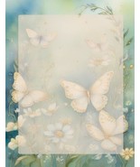 Butterflies Stationery  Set  - Watercolor Design - Writing Papers 50 Sheets - £25.84 GBP