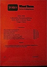 Toro Wheel Horse 1956-1999 Lube, Belt, &amp; Blade Usage Reference Manual 492-0392 - £10.14 GBP