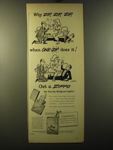 1950 Zippo Cigarette Lighter Ad - cartoon by Sam Cobean - $18.49