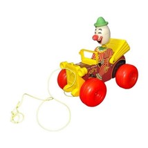 Fisher Price Jolly Jalopy #724 Pull Push Toy Clown Car Clackity Sound - £6.26 GBP