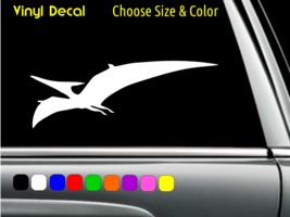 Pterodactyl Flying Dinosaur Decal Laptop Window Sticker Choose Size Color - £2.20 GBP+