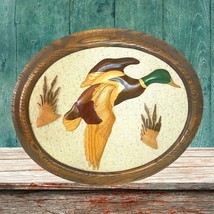 Wood Mallard Duck Magnetic Wall Plaque Vintage Cabin Rustic Hunting Picture 16&quot; - £34.80 GBP