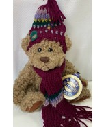 Pickford Brass Button Bear Dooley Plush Toy Brown Hat Scarf Jointed 10.5... - £8.69 GBP