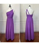 Impression Bridal One Shoulder Purple Chiffon Bridesmaid Prom Formal Gow... - $38.88