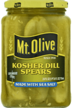 Mt. Olive Kosher Dill Pickle Spears with Sea Salt, 24 fl oz Jar PACK OF 4 - £12.55 GBP
