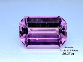 29.25 ct Natural Kunzite deep purple color Octagon Cut IF gemstone - £599.51 GBP