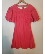 Free People Eyelet Mini Dress Women&#39;s SMALL Strawberry Sprite Tie Back - $46.74