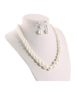 Classic 50s Style Pearl Necklace & Drop Earring Set - Dressy,  Wedding - Hey Viv - $16.00