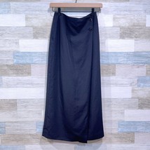 Talbots Vintage Wool Wrap Maxi Pencil Skirt Black Lined Made In Japan Wo... - $59.39
