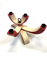Design House Stockholm MCM Nordic 4 Arm Red Wood Candlestick Candle Holder - $654.92 MXN