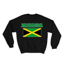 Jamaica : Gift Sweatshirt Flag Chest Jamaican Country Expat Patriotic Flags Trav - £22.87 GBP