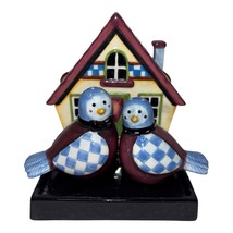 Ceramic Birdhouse Picket Fence Napkin Holder &amp; Love Birds Salt/Pep Shakers - $32.00 CAD