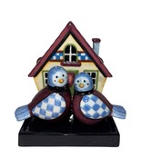 Ceramic Birdhouse Picket Fence Napkin Holder &amp; Love Birds Salt/Pep Shakers - $31.83 CAD