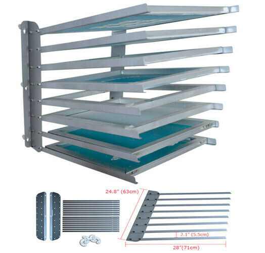 Brand New 8 Layers Wall Mounted Screen Printing Frame Storage Rack 25&quot; x... - $62.07