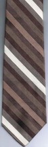Philippe Longet Necktie Brown White Stripes - $10.87