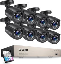 Zosi 3K Lite 8Ch Security Camera System Outdoor With 1Tb Hard Drive,Ai - £236.25 GBP