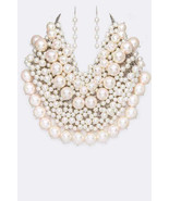 Zillion Pearls Statement Necklace Set - £68.97 GBP
