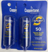 Coppertone SPORT Sunscreen Lip Balm, SPF 50 Sunscreen for Lips, Lot Of 2  - $16.62