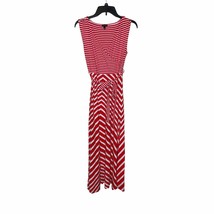 Talbots Women Maxi Dress Sleeveless Surplice V-Neck Tie Belt Striped Red Medium - £21.55 GBP