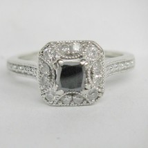 Vintage 0.70Ct Lab Created Spinel Square Cluster Engagement Ring 14K Gold Plated - $83.03