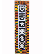 Vintage Hand carved Kente African Ghana Adinkra Symbols Decorative Wall ... - $88.61 CAD