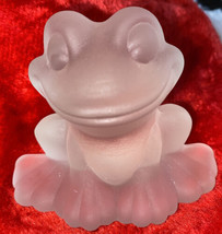 Goebel Glass Frog Figurine Toad Paperweight Frosted Clear - £11.98 GBP
