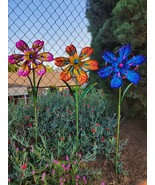36&quot; H, Iridescent Flower Spinner Stake, Garden Decoration, CHOOSE Color - $46.46 CAD