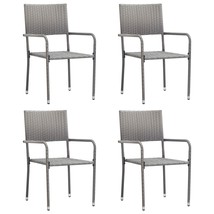 Outdoor Dining Chairs 4 pcs Poly Rattan Anthracite - £68.16 GBP