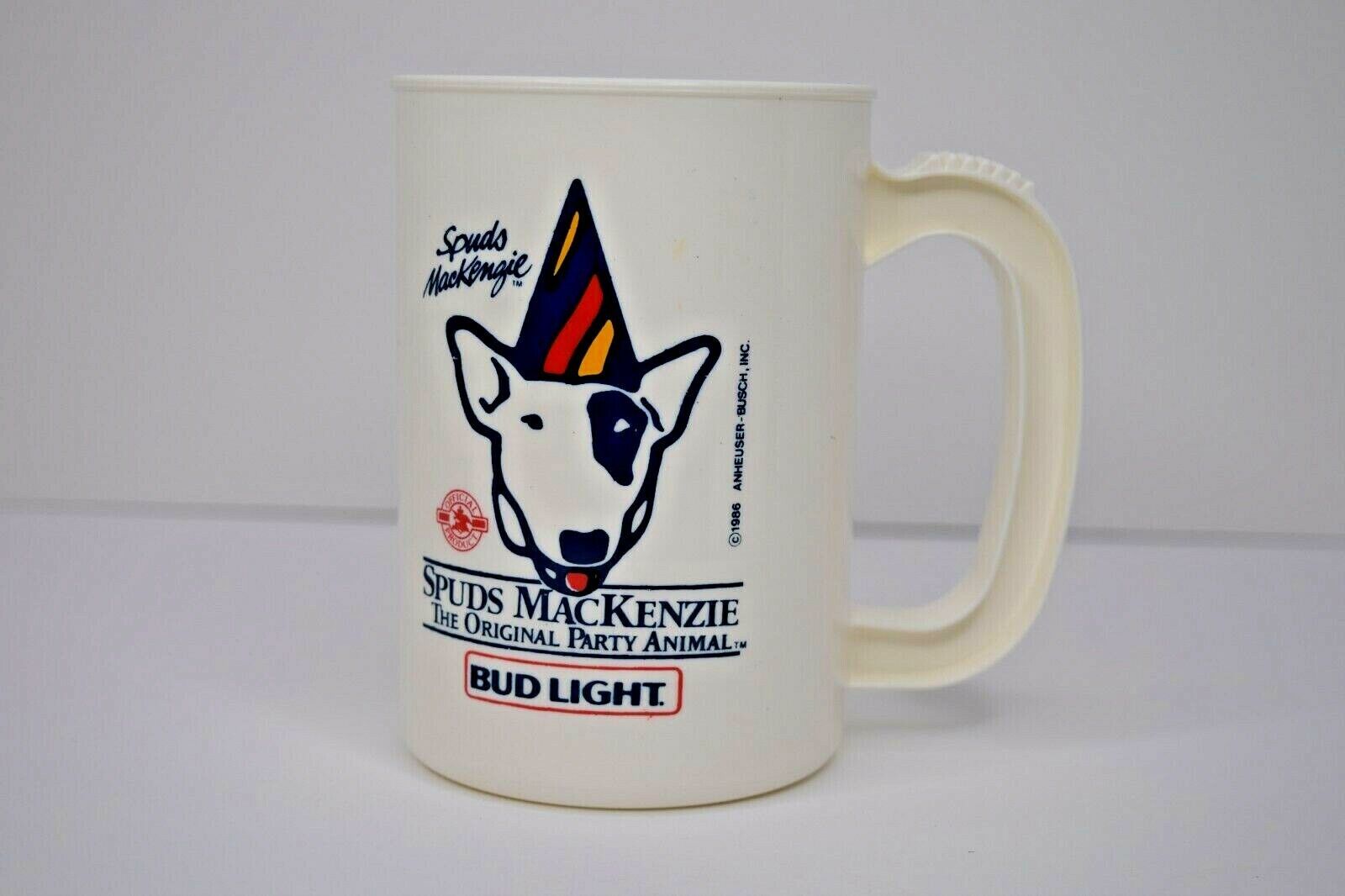 1986 Bud Light Spuds MacKenzie Plastic 20oz Coffee Mug Cup  - $12.86