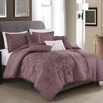 ESCA 7-Piece Kalet White &amp; Grey Star Embroidery Comforter Set - King/Cal King Si - £62.06 GBP+